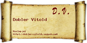 Dobler Vitold névjegykártya